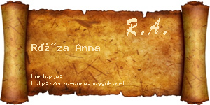 Róza Anna névjegykártya