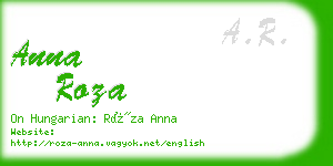 anna roza business card